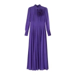 Silk Full-Length Dress With Corsage + Belt