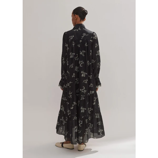 Silk Organza Cherry Blossom Print Maxi Dress - Image 5