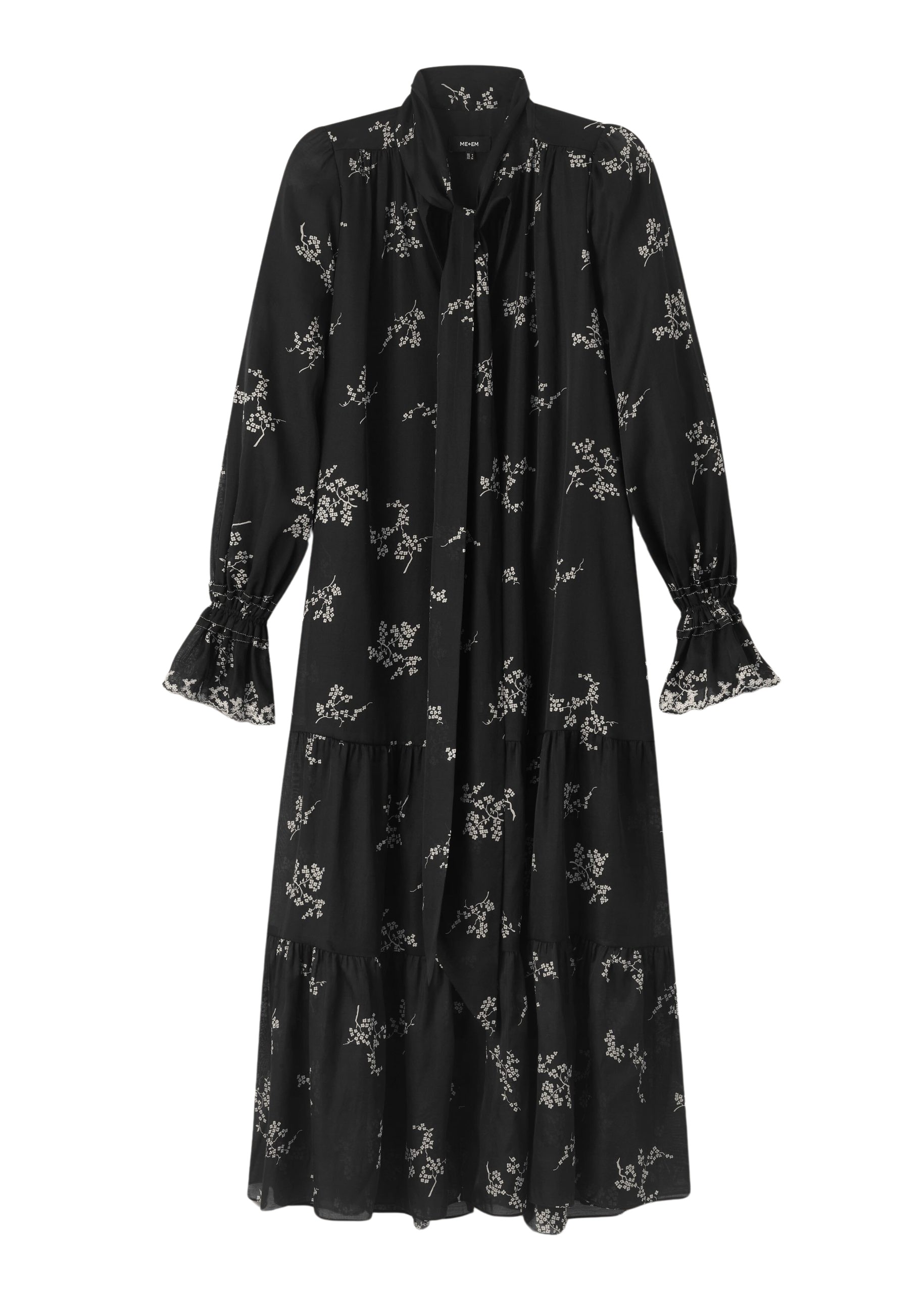 Me and Em Silk Organza Cherry Blossom Print Maxi Dress