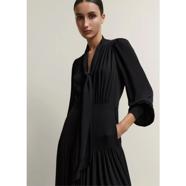 Silk Statement V-Neck Maxi Dress + Belt - Image 5