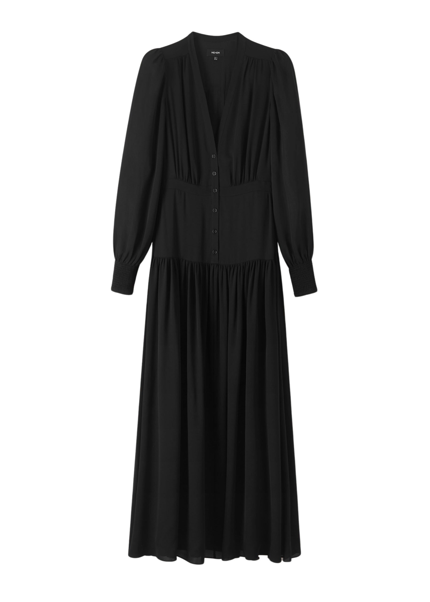 Me and Em Silk Statement V-Neck Maxi Dress + Belt