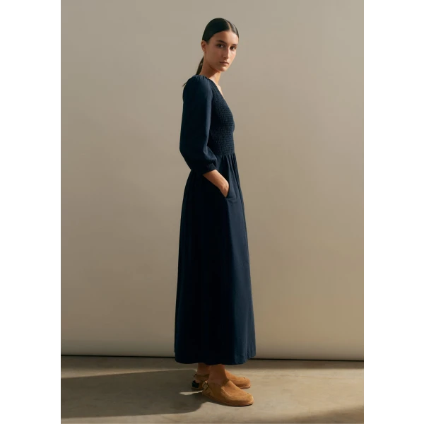 Slub Cotton V-Neck Maxi Dress - Image 5