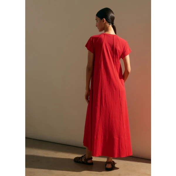 Slub Jersey Midi Swing Dress - Image 5