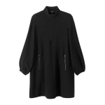 Sporty Jacquard Zip Up Swing Dress