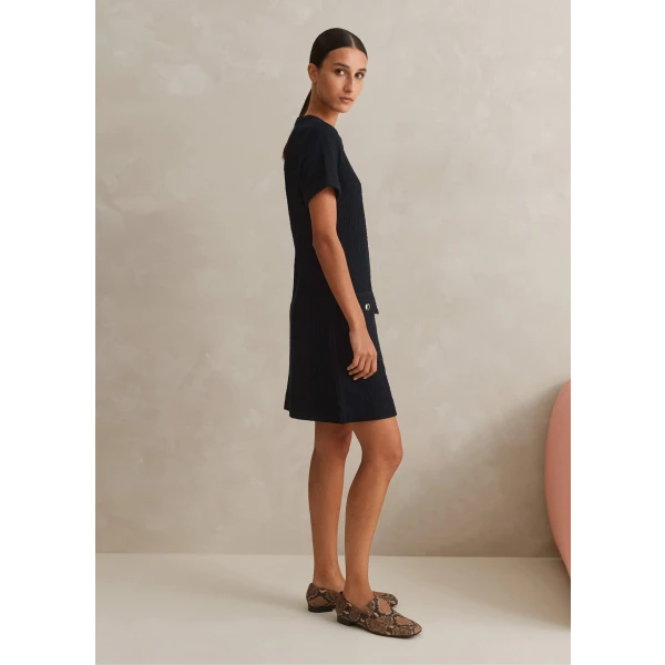 Textured Short Sleeve Shift Dress - Image 6