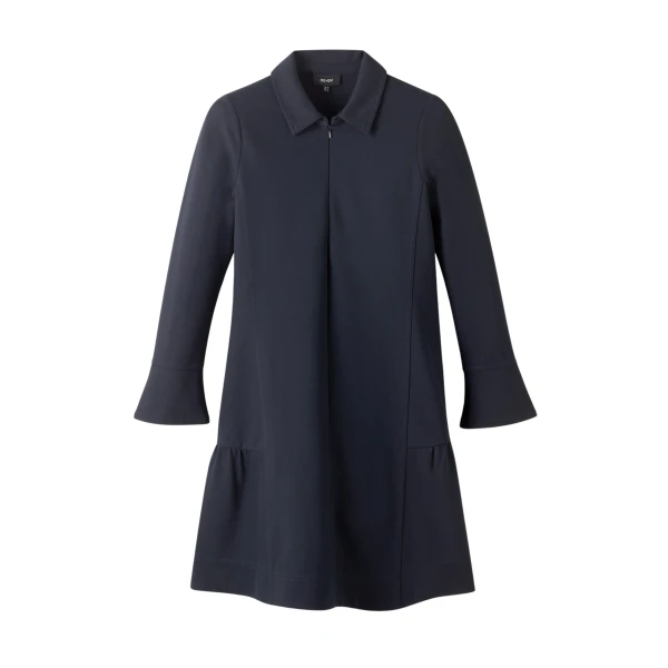 Travel Tailoring Fluted Hem Shift Dress