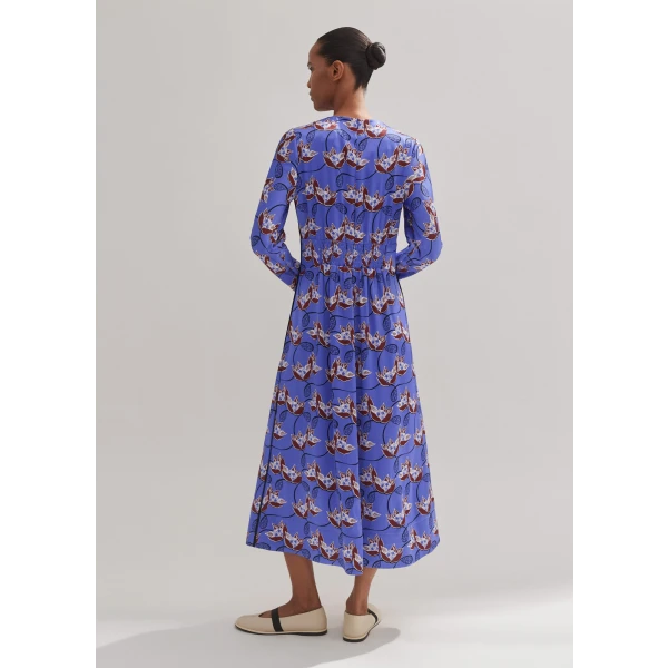 Waterlily Print Midi Dress - Image 6