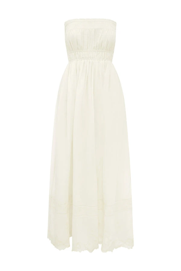 Posse-The-label-Mylah-Strapless-Dress-Cream Posse The label Clothing