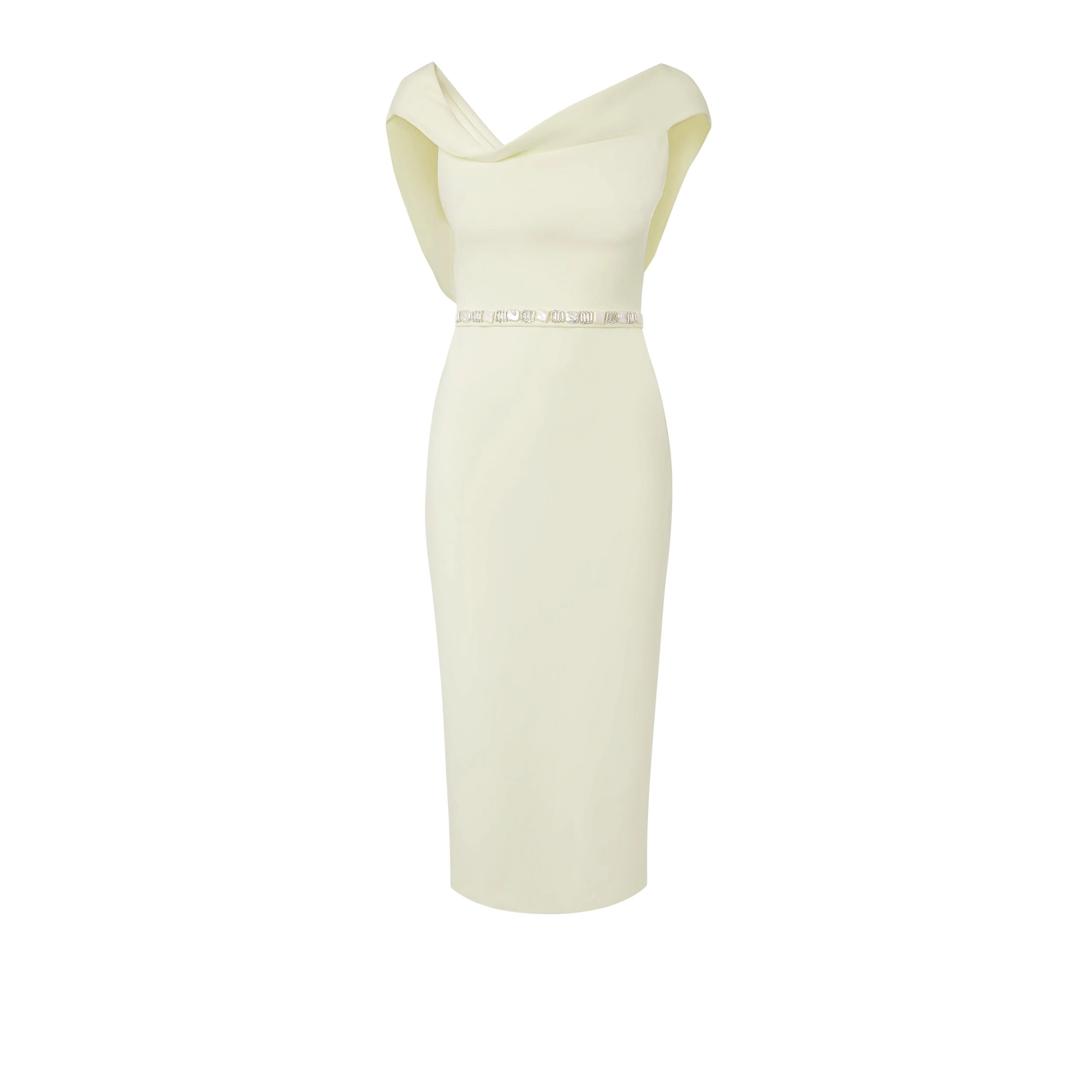 Safiyaa-Koral-Sorbet-Midi-Dress-With-Embroidered-Belt-587172_nobg Koral Sorbet Midi Dress With Embroidered Belt - Image 1
