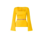 Reya Sunshine Yellow Top With Embroidered Belt