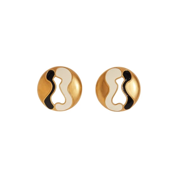 Enamel Keyhole Earrings