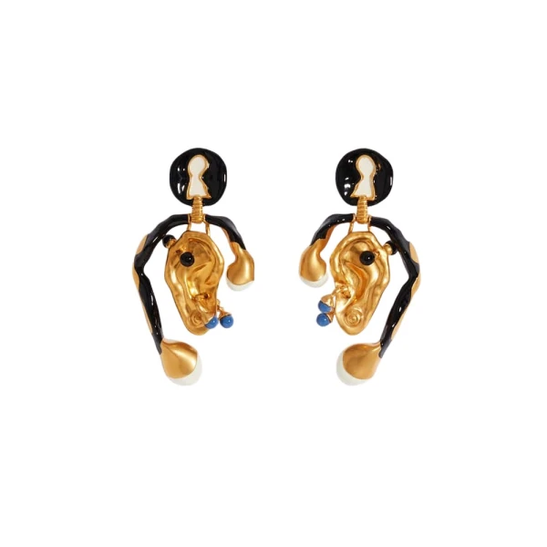 Keyhole And Pierced Ear Earrings