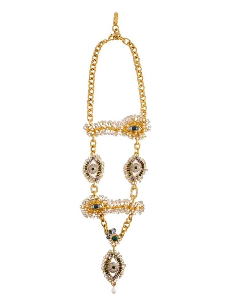 Schiaparelli-Long-Feathers-And-Eyes-Necklace-397643_nobg Long Feathers And Eyes Necklace - Image 1