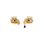Pair Of Enamel Teardrop Eye Earrings