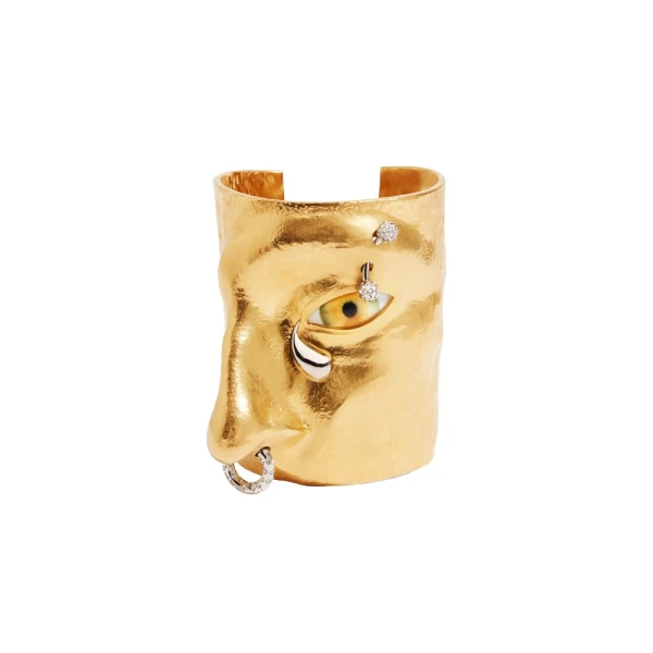 Pierced Visage Cuff Bracelet