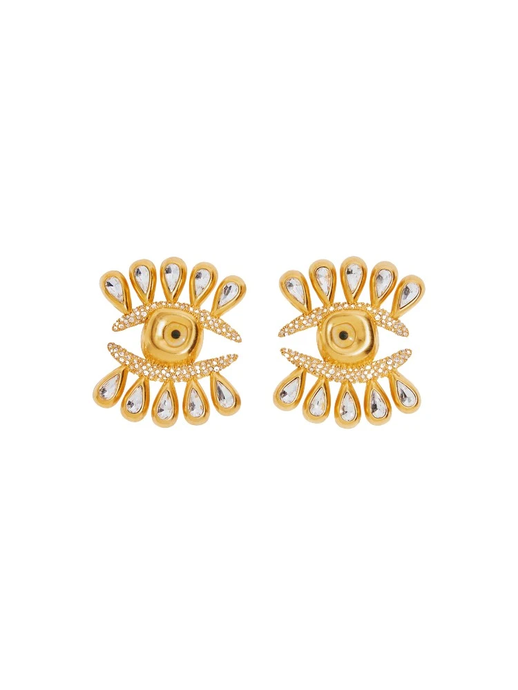 Schiaparelli-Rhinestone-Eyelash-Earrings-336992_nobg Rhinestone Eyelash Earrings - Image 1