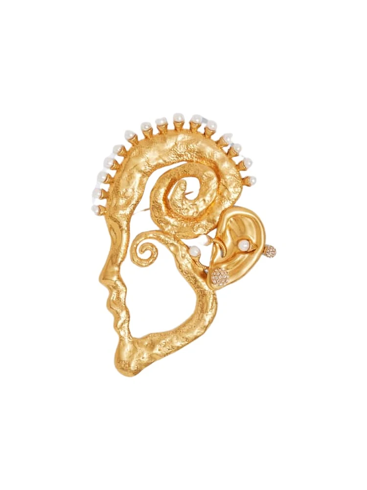 Schiaparelli-Surrealist-Snail-Face-Brooch-251549_nobg Surrealist Snail Face Brooch - Image 1
