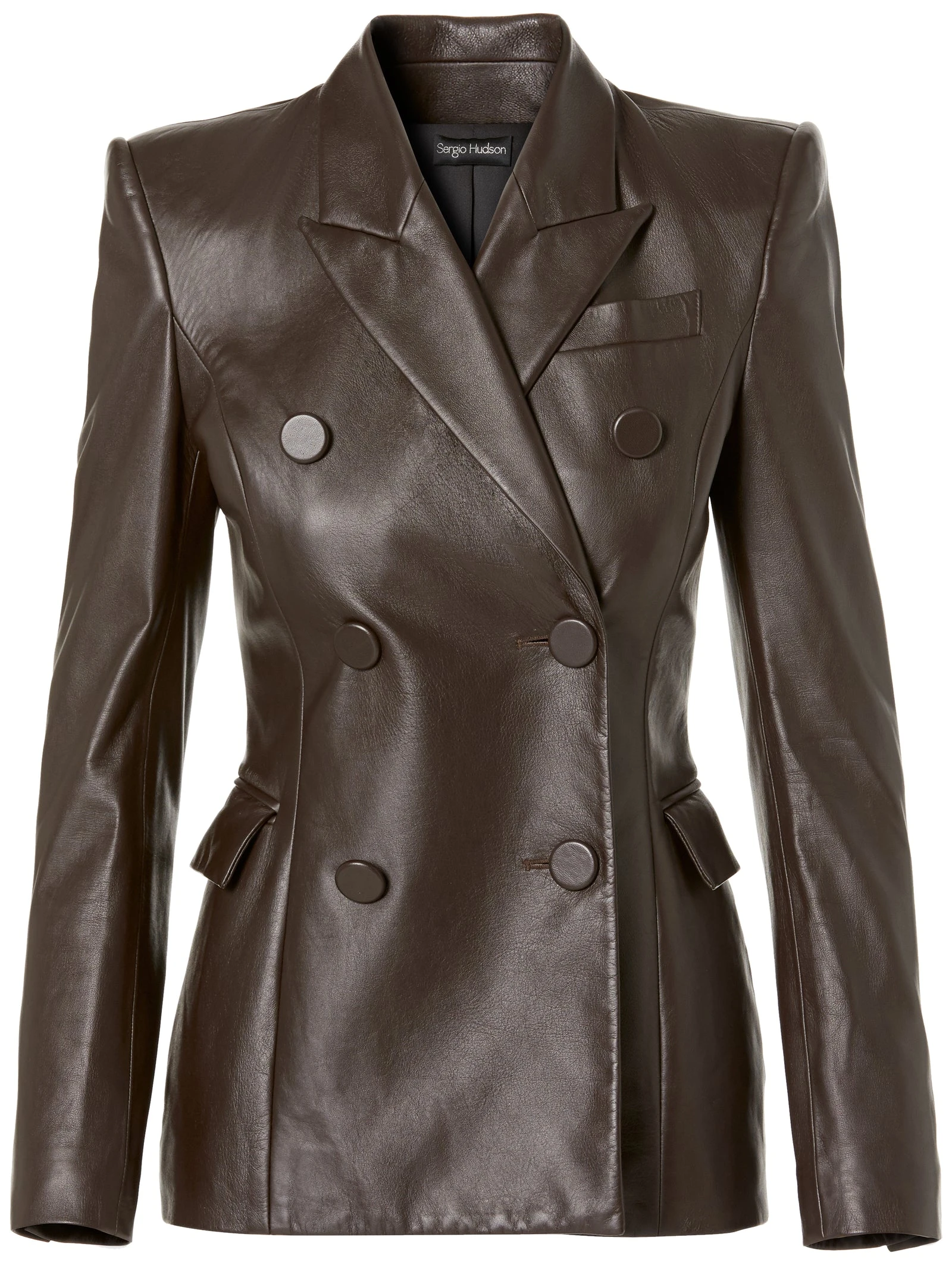 Sergio Hudson Leather Tailored Blazer Sergio Hudson dress