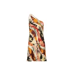 Cielo Silk One Shoulder Cowl Back Mini Dress