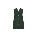 Irena Strapless Button Up Mini Dress - Deep Forest
