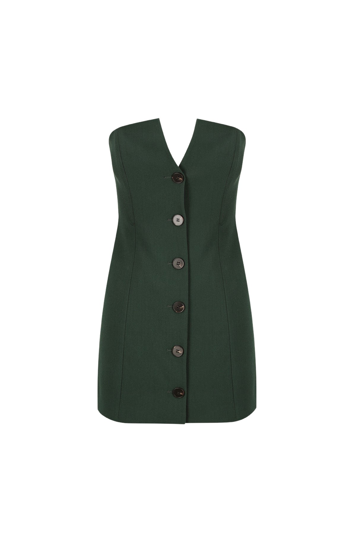 Shona Joy Irena Strapless Button Up Mini Dress – Deep Forest