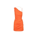 Lani Asymmetrical Gathered Mini Dress - Hibiscus