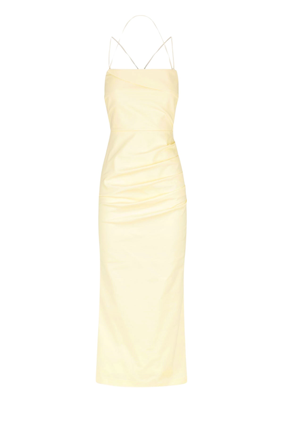 Shona Joy Lani Draped Cross Back Midi Dress – Vanilla