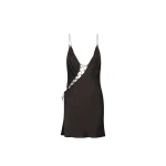 Mia Lace Up Mini Dress - Black