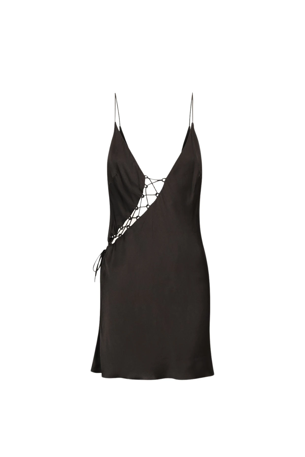 Shona-Joy-Mia-Lace-Up-Mini-Dress-Black-667704_nobg Mia Lace Up Mini Dress - Black - Image 1