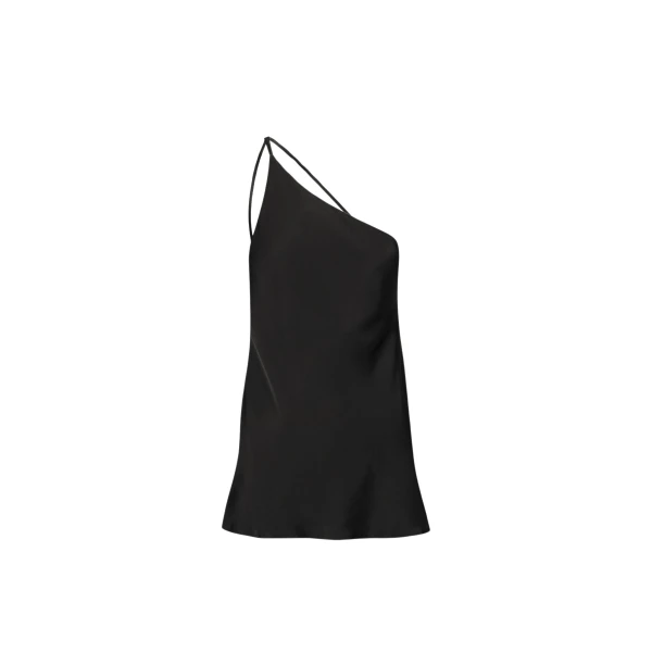 Mia One Shoulder Cowl Back Top - Black