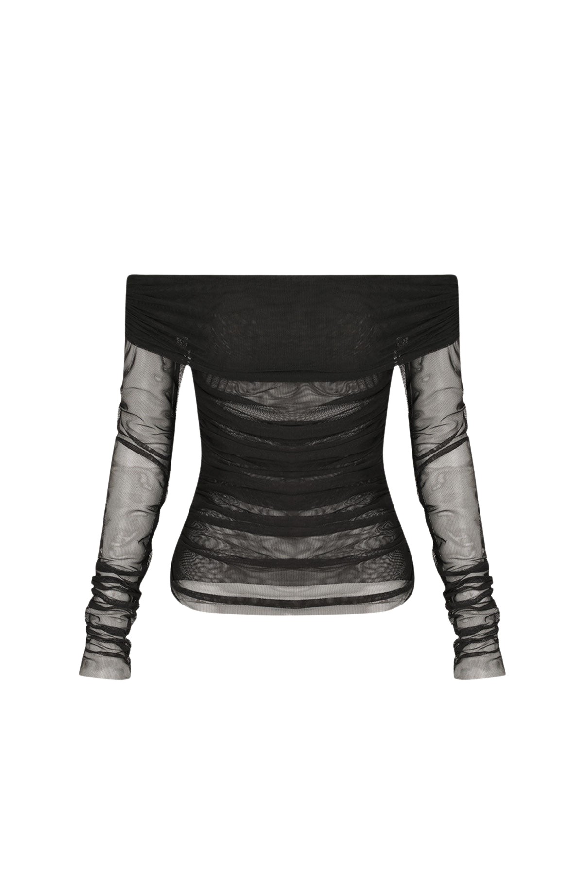 Shona Joy Mira Long Sleeve Off Shoulder Top – Black
