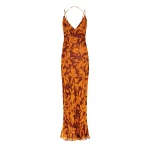 Natalina Double Strap Plunged Slip Maxi Dress
