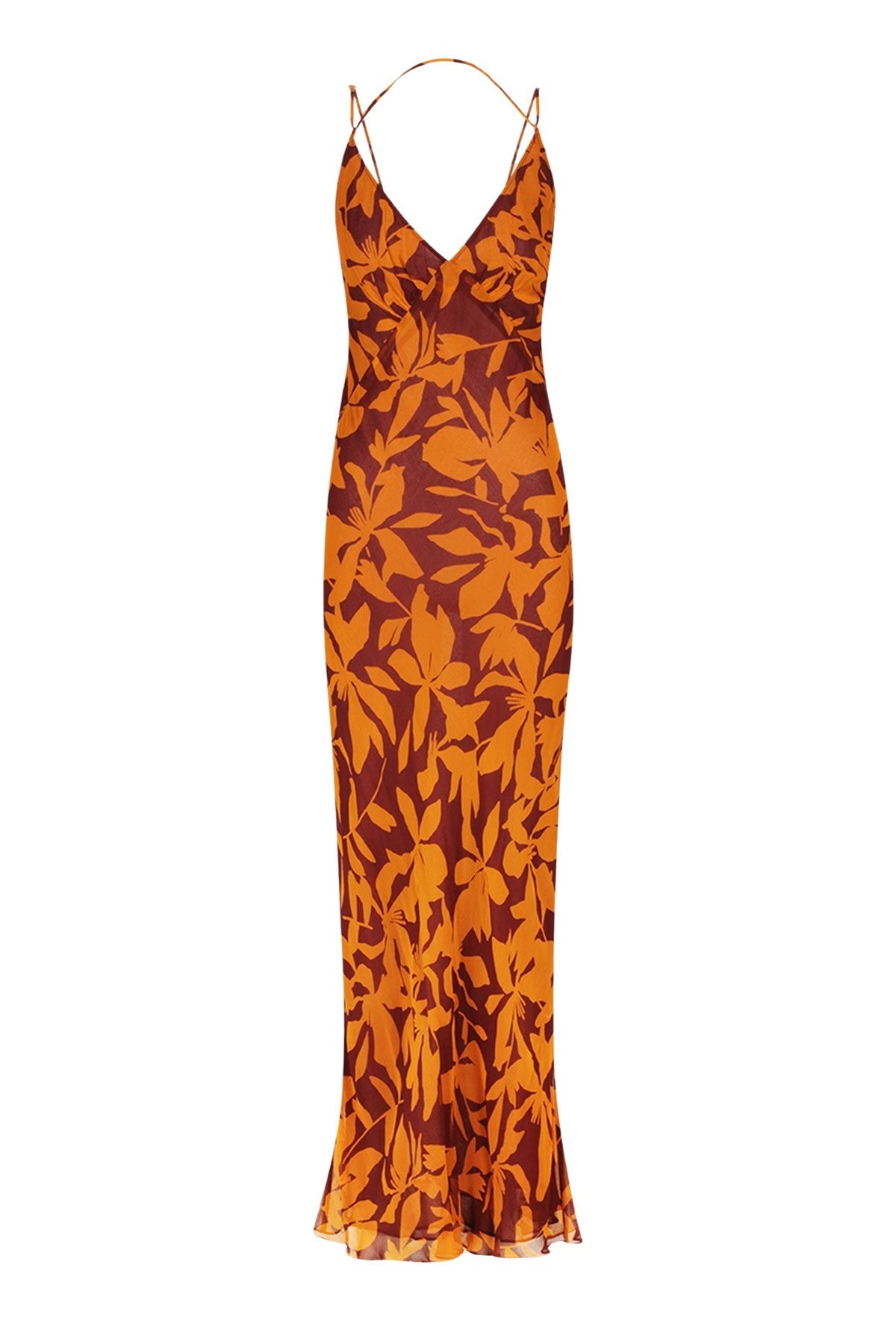 Shona Joy Natalina Double Strap Plunged Slip Maxi Dress