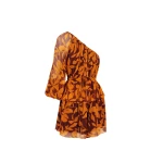 Natalina One Shoulder Tiered Drawstring Mini Dress