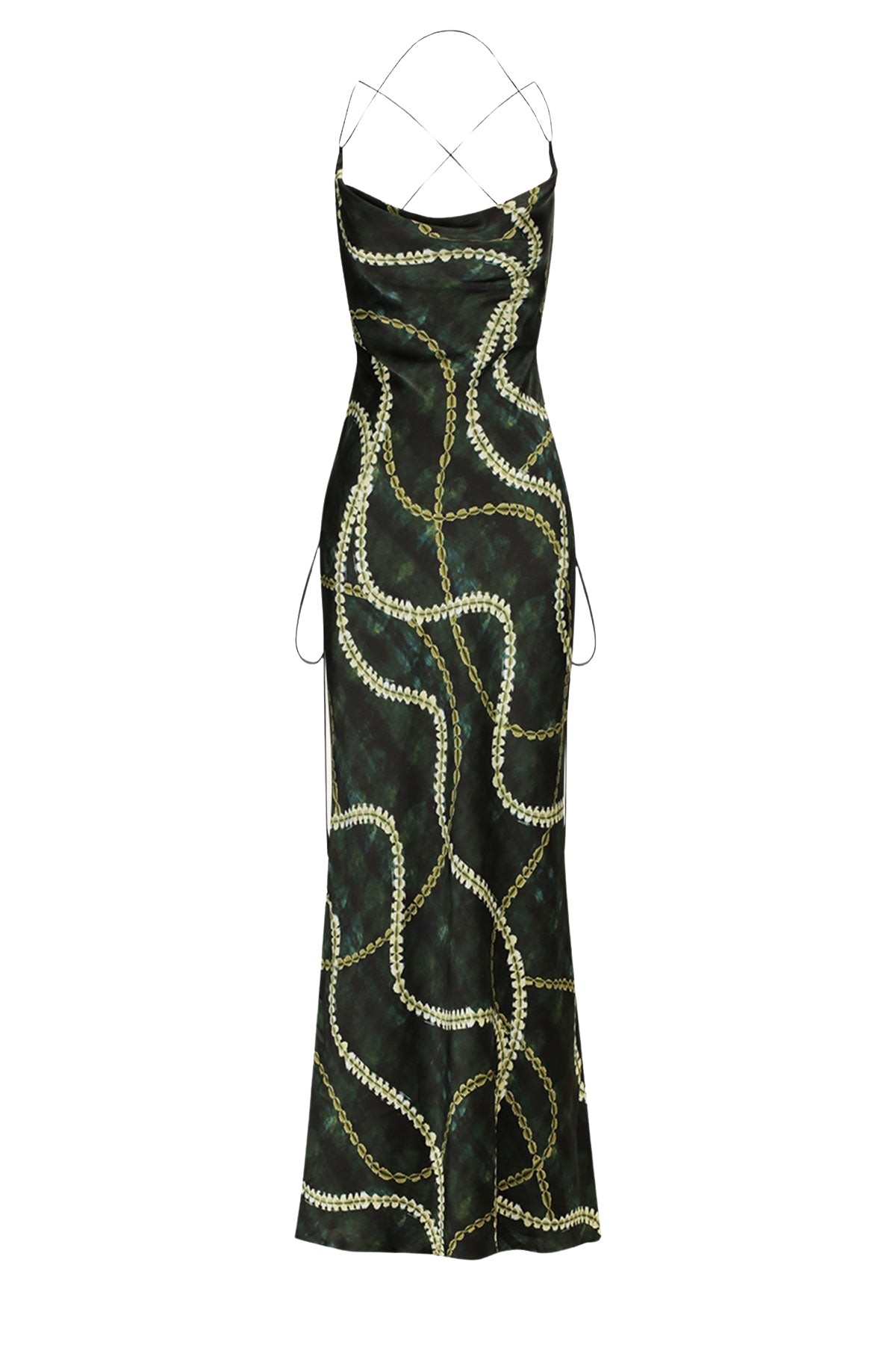 Shona Joy Noa Silk Cowl Neck Lace Up Maxi Dress