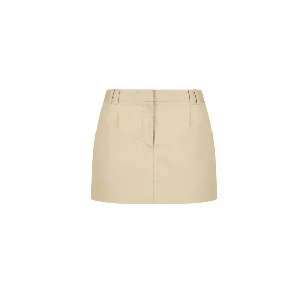 Sabato Micro Mini Skirt - Khaki Beige
