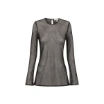Valeria Round Neck Long Sleeve Top - Black