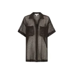 Valeria Short Sleeve Long Line Shirt - Black