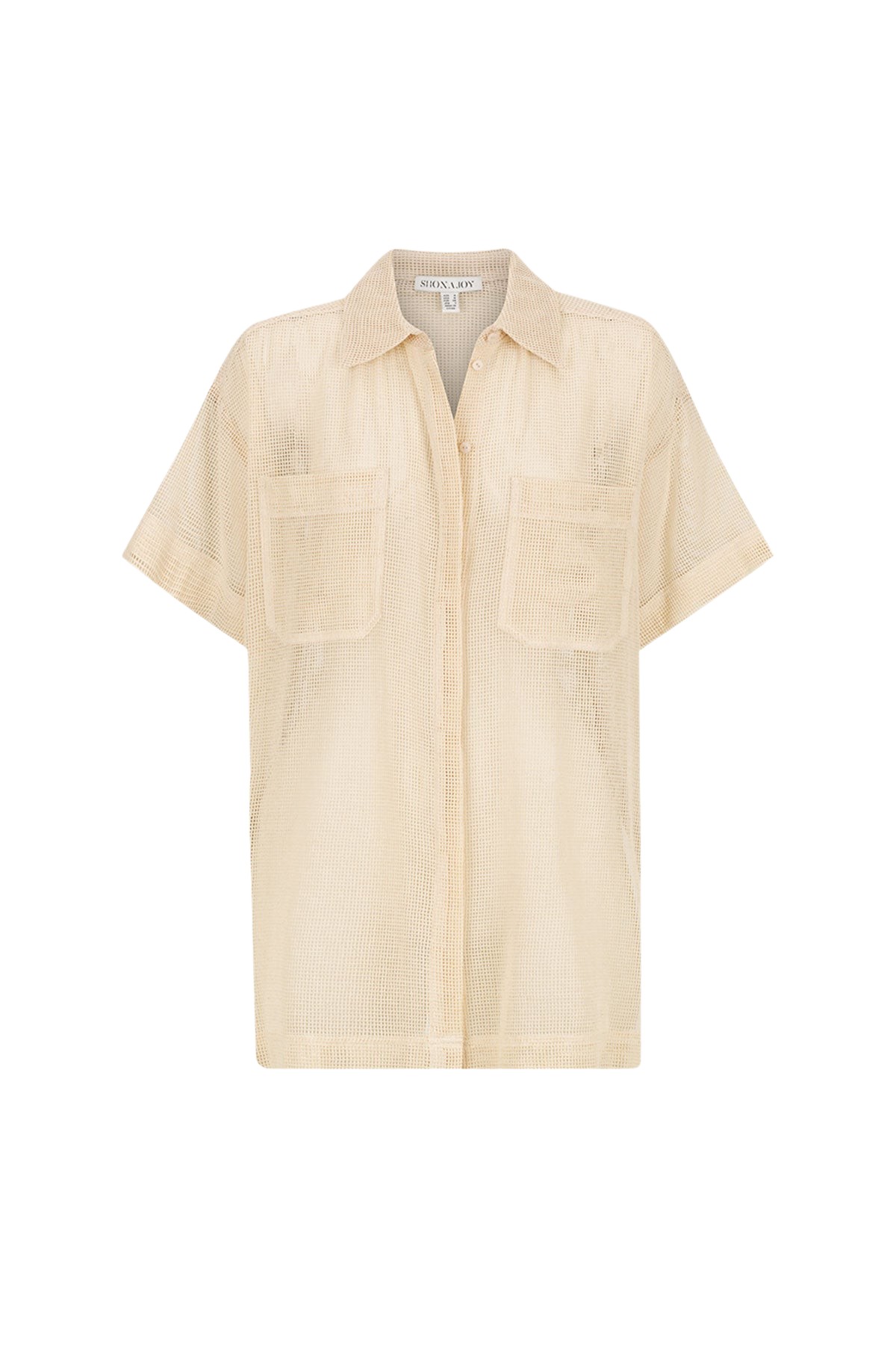 Shona Joy Valeria Short Sleeve Long Line Shirt – Oat