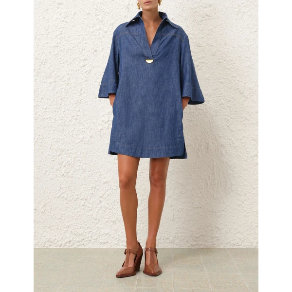 Denim Tunic Dress - Image 7