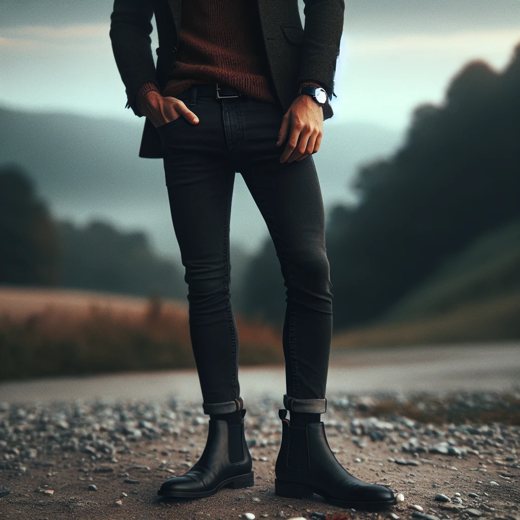 what to wear with black jeans and chelsea boots men