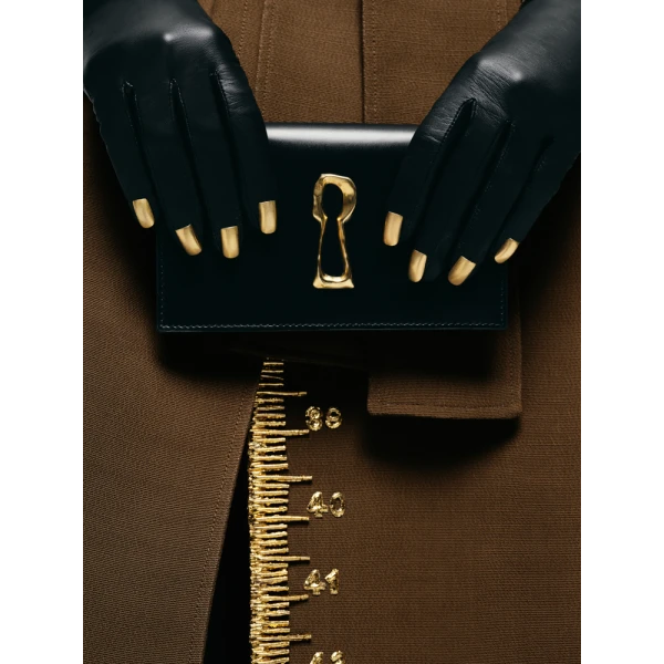 Schiaparelli Leather Keyhole Clutch, view 4