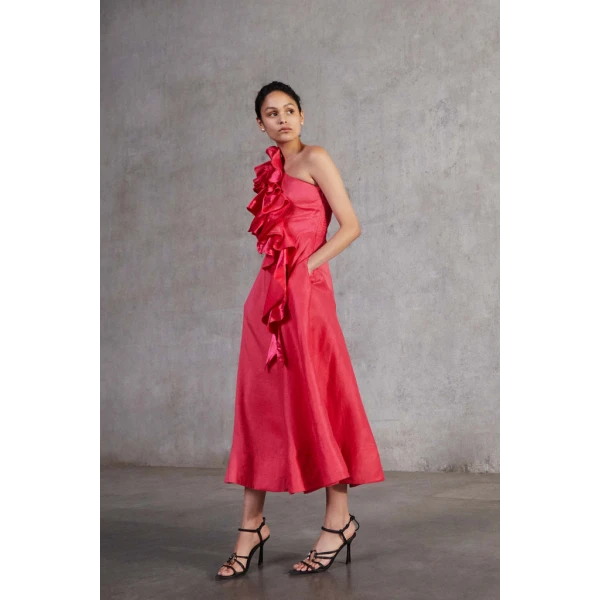Adelia Ruffle Midi Dress - Image 6