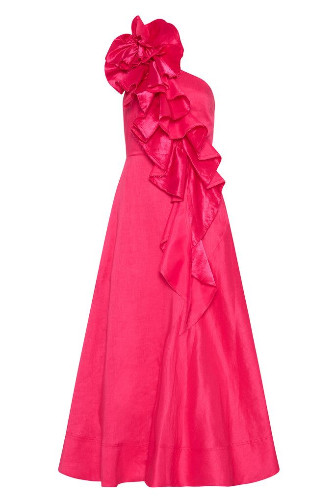 Aje Adelia Ruffle Midi Dress