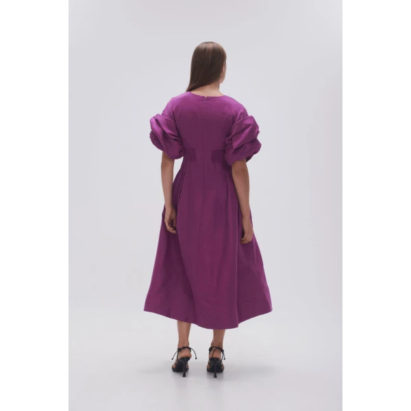Adelie Puff Sleeve Midi Dress - Image 6
