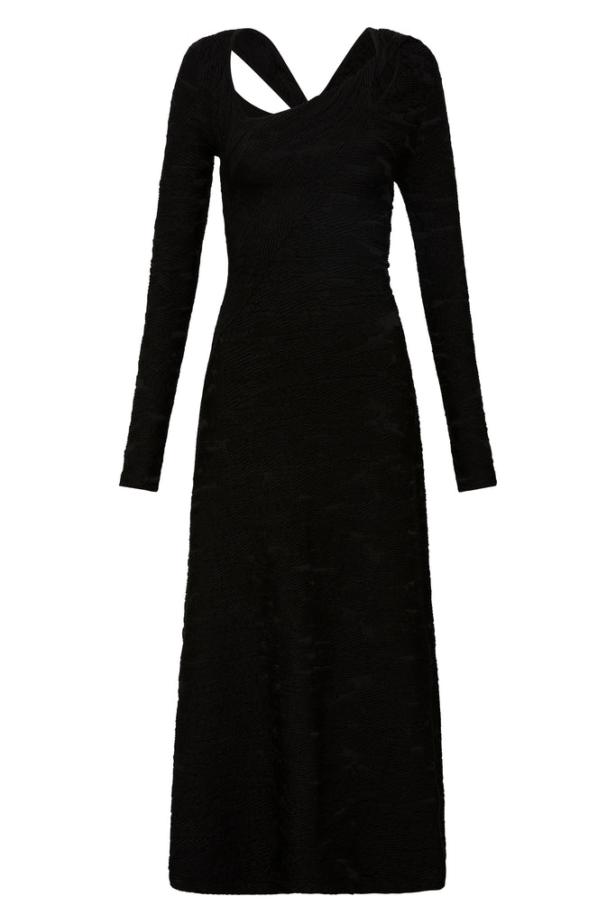 Aje Celeste Twist Knit Midi Dress
