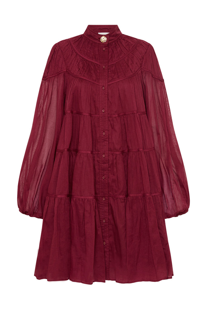 Aje Erika Ruched Tier Mini Dress