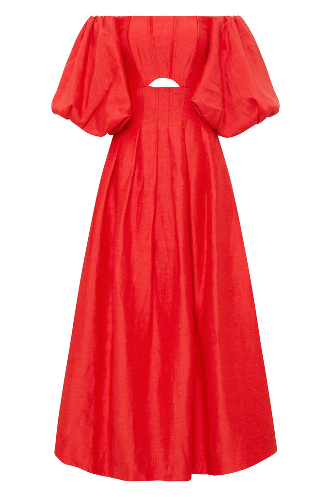 Aje Eugenie Off Shoulder Midi Dress