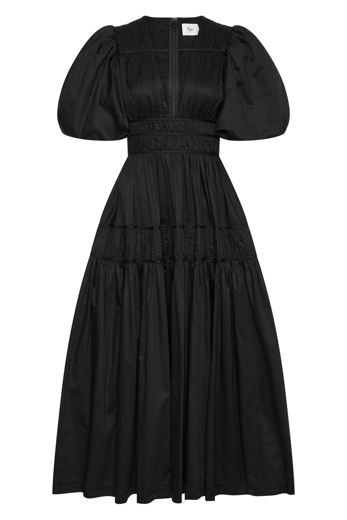 Aje Fallingwater Ruched Midi Dress