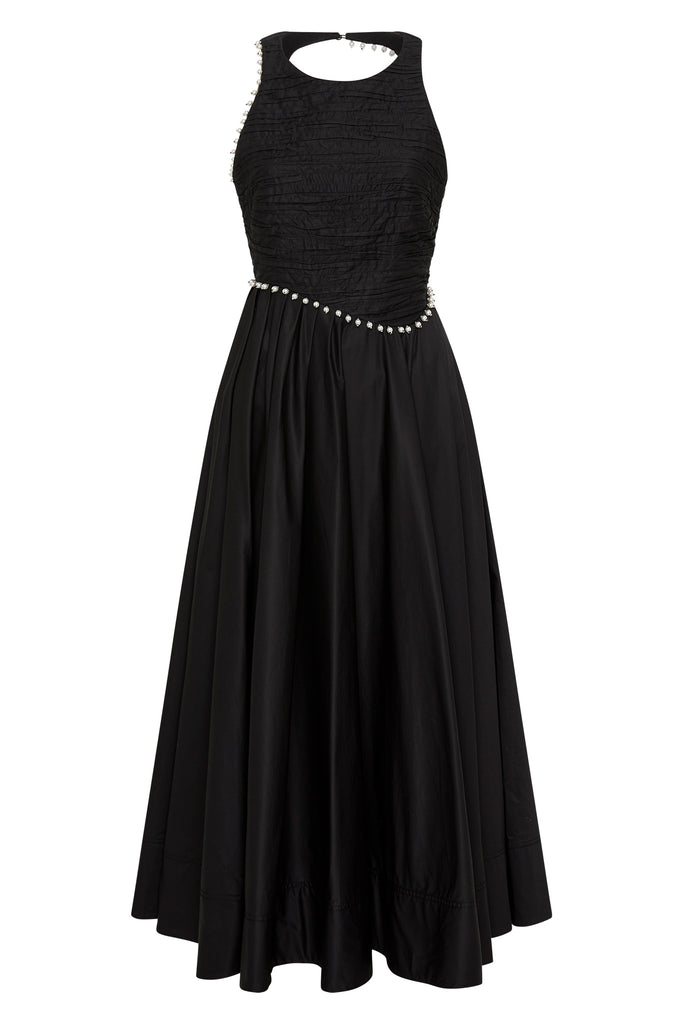 Aje Florence Pearl Trim Midi Dress